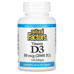 Natural Factors Vitamin D3 50 mcg (2.000 IU) 120 viên 068958010533