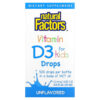 Natural Factors Vitamin D3 Drops for Kids Unflavored 10 mcg (400 IU) 0.5 fl oz (15 ml) 068958010588