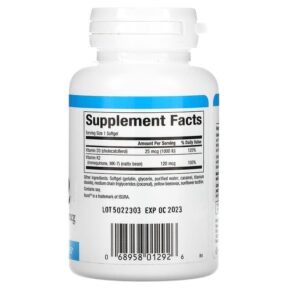 Natural Factors Vitamin D3 & K2 60 Softgels 068958012926