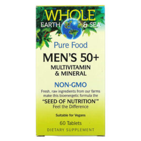 Natural Factors Whole Earth & Sea Men's 50+ Multivitamin & Mineral 60 viên 068958355030