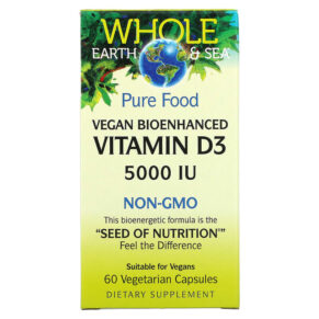 Natural Factors Whole Earth & Sea Vegan Bioenhanced Vitamin D3 5.000 IU 60 viên 068958355160