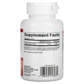 Natural Factors Zinc Bisglycinate 50 mg 60 Vegetarian Capsules 068958016931