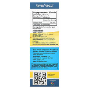 Natural Path Silver Wings Colloidal Silver 250 ppm 4 fl oz (120 ml) 613405220227