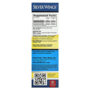 Natural Path Silver Wings Colloidal Silver Vertical Spray 50 PPM 1 fl oz (30 ml) 613405770777