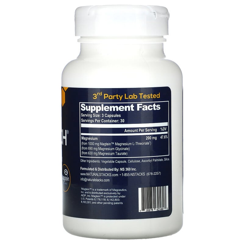 Natural Stacks MagTech Magnesium Complex 90 Vegetarian Capsules 8 Thành phần vi chất Natural Stacks MagTech Magnesium Complex 90 viên 718879621607