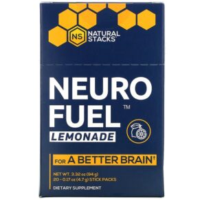 Natural Stacks Neuro Fuel Lemonade 20 Stick Packs 0.17 oz (4.7 g) 613310578970