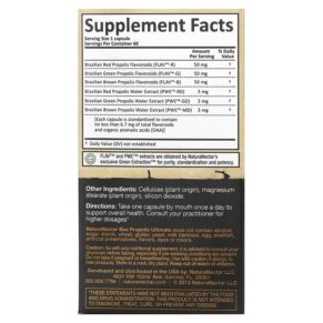 NaturaNectar Bee Propolis Ultimate 60 Vegetable Capsules 837654326619