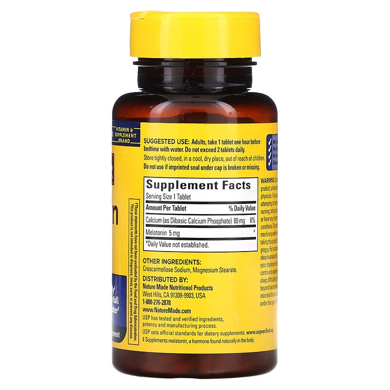 Nature Made Melatonin 5 mg 90 Tablets 8 Thành phần vi chất Nature Made Melatonin 5 mg 90 viên 031604027438