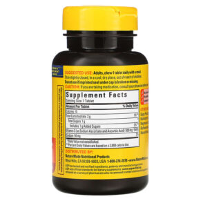 Nature Made Vitamin C Chewable Orange 500 mg 60 Tablets 031604014964