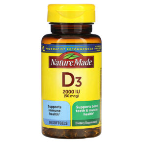 Nature Made Vitamin D3 2.000 IU (50 mcg) 90 viên 031604025854