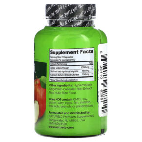 NATURELO Apple Cider Vinegar 120 Vegetarian Capsules 628110628510