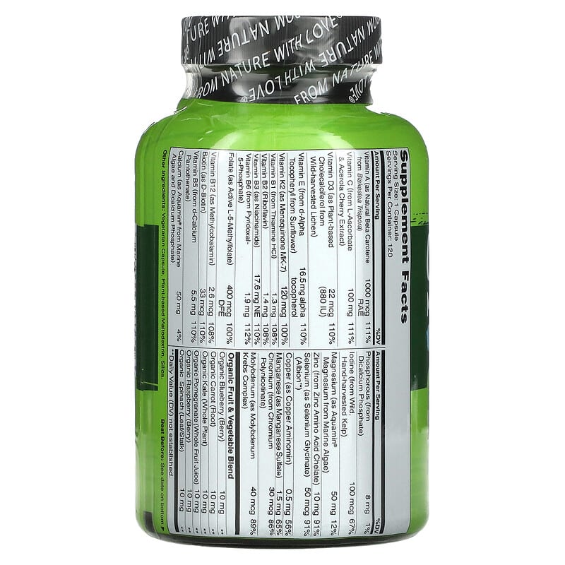 NATURELO One Daily Multivitamin for Men 120 Vegetarian Capsules 8 Thành phần vi chất NATURELO One Daily Multivitamin cho Nam 120 viên 628110628015