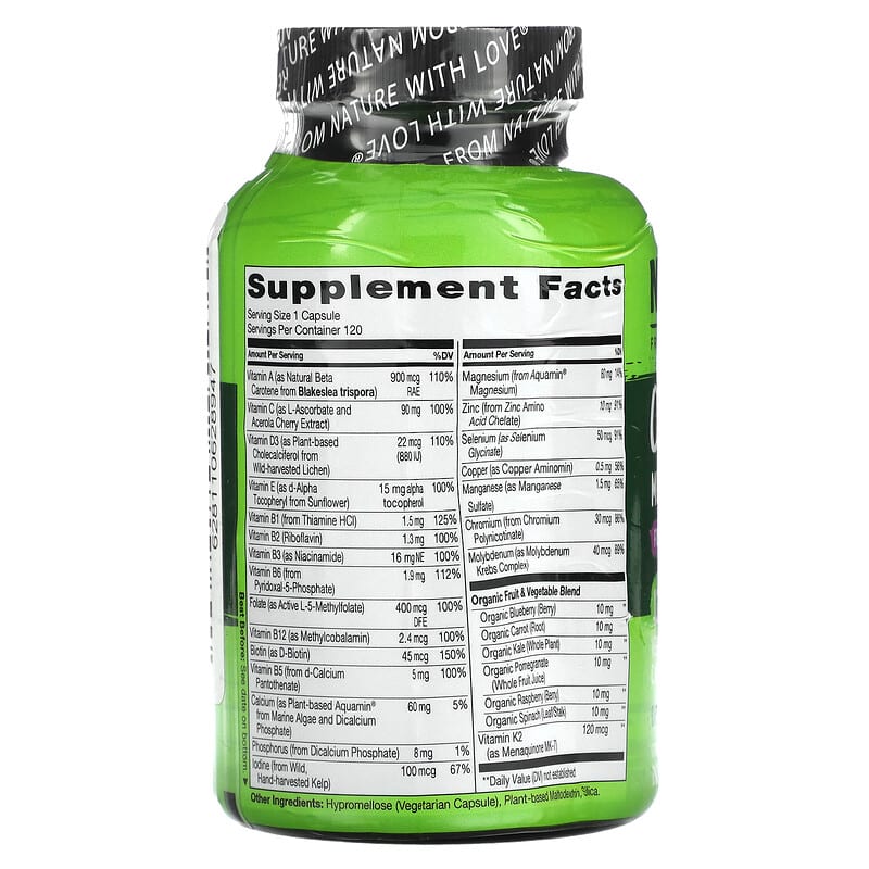 NATURELO One Daily Multivitamin For Women 50+ 120 Vegetarian Capsules 8 Thành phần vi chất NATURELO One Daily Multivitamin cho Nữ 50+ 120 viên 628110628947