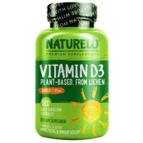 NATURELO Vitamin D3 Plant Based from Lichen 125 mcg (5.000 IU) 180 Easy Swallow viên 628110628435