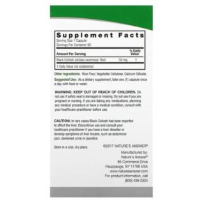 Nature's Answer Black Cohosh Full Spectrum Herb 50 mg 90 Vegetarian Capsules 083000161261