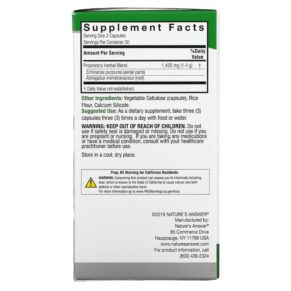 Nature's Answer Echinacea & Astragalus 475 mg 90 Vegetarian Capsules 083000160479