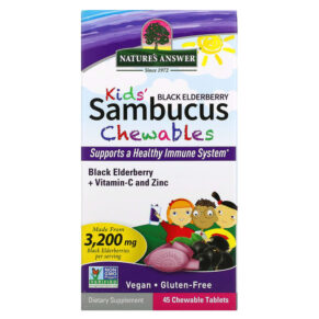Nature's Answer Kid's Sambucus Black Elderberry + Vitamin-C & Zinc 45 viên 083000262692