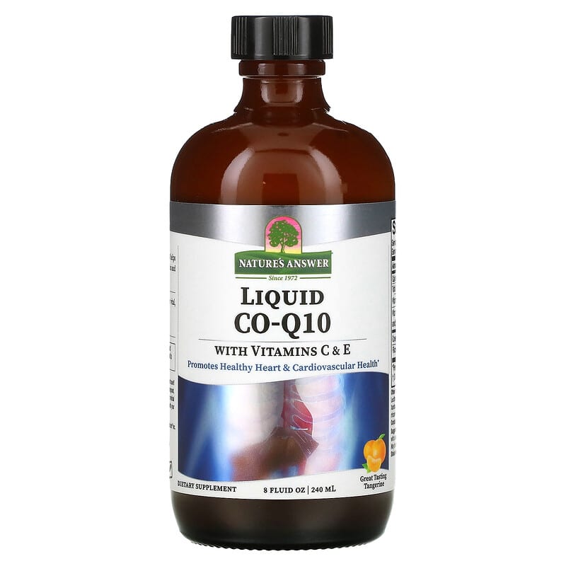 Nature's Answer Liquid Co-Q10 with Vitamins C & E Tangerine 8 fl oz (240 ml) 1 Nature's Answer Liquid Co-Q10 + Vitamins C & E Tangerine 8 fl oz (240 ml) 083000261305