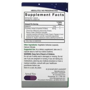 Nature's Answer Melatonin+ 5 mg 60 Vegetarian Capsules 083000165658