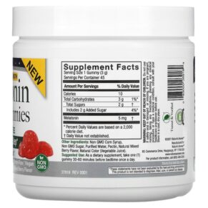Nature's Answer Melatonin Sleep Gummies Extra Strength Mixed Berry 5 mg 45 Pectin Gummies 083000269189