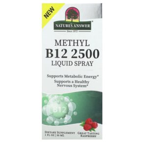 Nature's Answer Methyl B12 2500 Liquid Spray Raspberry 1 fl oz (30 ml) 083000261060