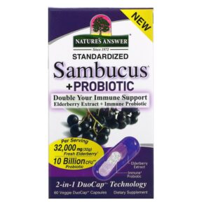 Nature's Answer Sambucus + Probiotic 60 Vegan DuoCap viên 083000262654