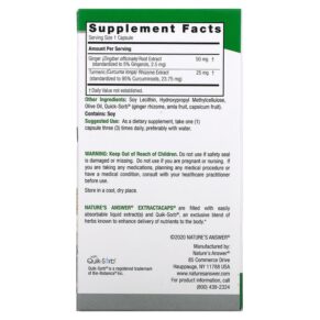 Nature's Answer Turmeric & Ginger 90 Vegetarian Capsules 083000265945