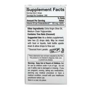 Nature's Answer Vitamin D-3 Drops 100 mcg (4.000 IU) 0.5 fl oz (15 ml) 083000261329