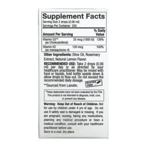 Nature's Answer Vitamin D3 & K2 0.5 fl oz (15 ml) 3 Nature's Answer Vitamin D3 & K2 0.5 fl oz (15 ml) 083000261398