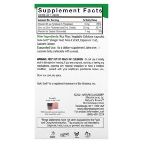 Nature's Answer Zinc Plus 25 mg 60 Vegetarian Capsules 083000165702