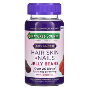 Nature's Bounty Advanced Hair Skin & Nails Mixed Fruit 3.000 mcg 80 Jelly Beans 074312008474