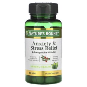 Nature's Bounty Anxiety & Stress Relief Ashwagandha KSM-66 50 viên 074312004919