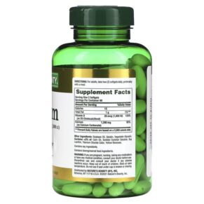 Nature's Bounty Calcium Plus Vitamin D3 600 mg 120 Rapid Release Softgels 074312134371