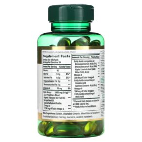 Nature's Bounty Fish Flax Borage 1.200 mg 72 Rapid Release Softgels 074312101519