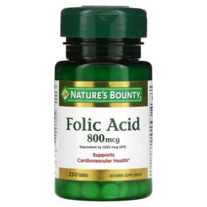Nature's Bounty Folic Acid 800 mcg 250 viên 074312028434