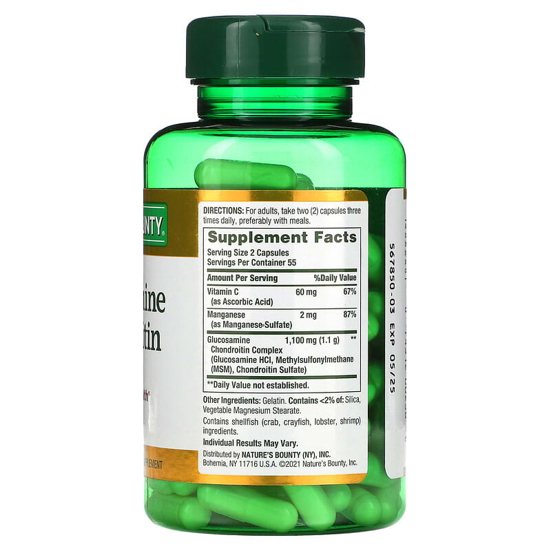 Nature's Bounty Glucosamine Chondroitin 110 Capsules 8 Thành phần vi chất Nature's Bounty Glucosamine Chondroitin 110 viên 074312002380