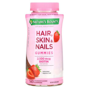 Nature's Bounty Hair Skin & Nails + Biotin Strawberry 1.250 mcg 140 viên 074312801525