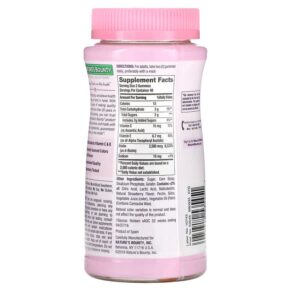 Nature's Bounty Hair Skin & Nails Gummies with Biotin Strawberry 1.250 mcg 80 Gummies 074312535451