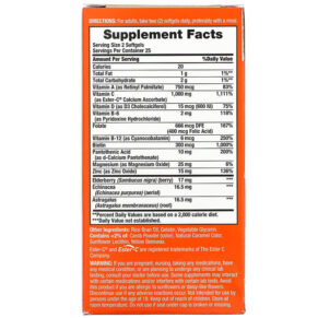 Nature's Bounty Immune 24 Hour+ 500 mg 50 Softgels 074312008092