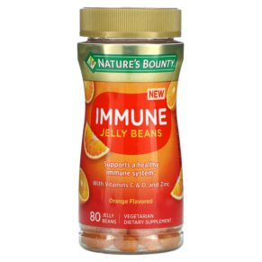 Nature's Bounty Immune Jelly Beans + Vitamin C & D & Zinc Orange 80 Jelly Beans 074312010125