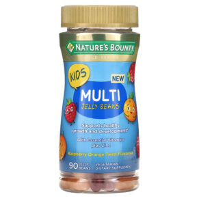 Nature's Bounty Kids Multi Jelly Beans + Essential Vitamins Plus Zinc Raspberry Orange Twist 90 Jelly Beans 074312010156