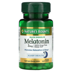 Nature's Bounty Melatonin Natural Cherry 3 mg 120 viên 074312079016