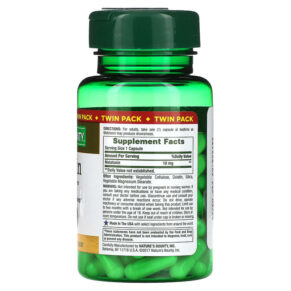 Nature's Bounty Melatonin Twin Pack 10 mg 60 Capsules Each 074312793462