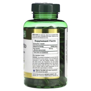 Nature's Bounty Saw Palmetto 450 mg 250 Capsules 074312446481