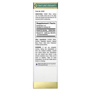 Nature's Bounty Sublingual Liquid Vitamin B12 5.000 mcg 2 fl oz (59 ml) 074312181870