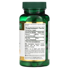 Nature's Bounty Vitamin C with Rose Hips 1.000 mg 100 Coated Caplets 074312006906