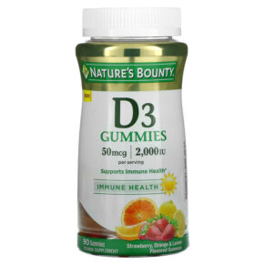 Nature's Bounty Vitamin D3 Strawberry Orange & Lemon 25 mcg (1.000 IU) 90 viên 074312672910