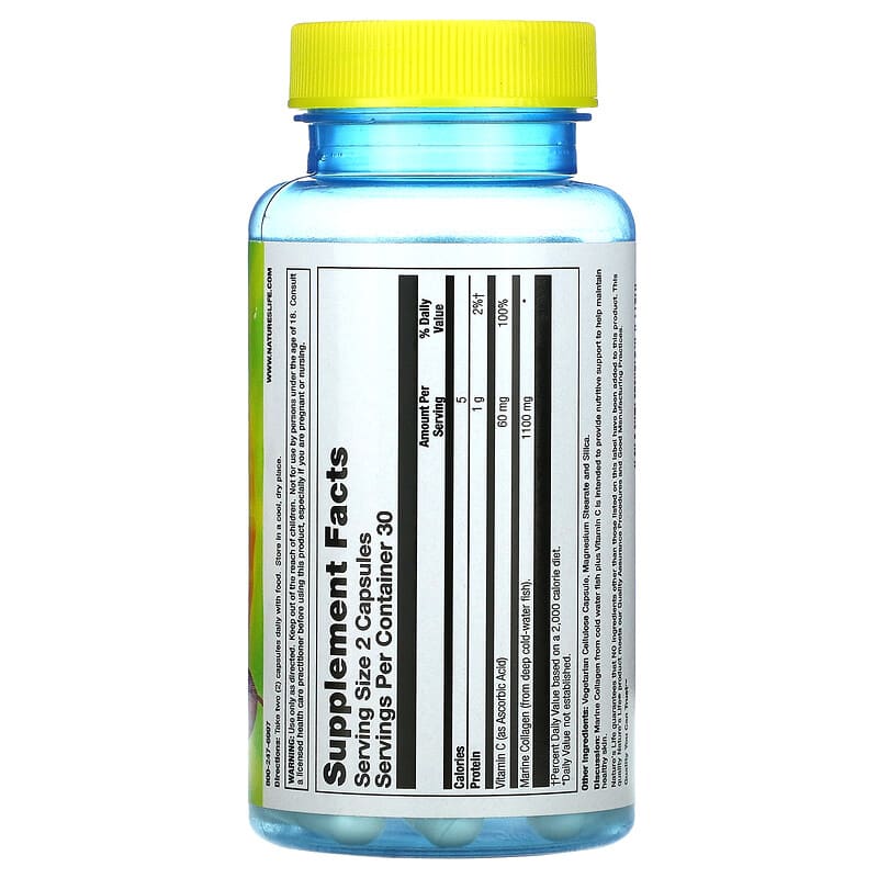 Nature's Life Marine Collagen 60 Capsules 8 Thành phần vi chất Nature's Life Marine Collagen 60 viên 040647906679