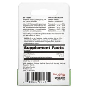 Nature's Life Policosanol 23 mg 60 Mini-Tablets 040647002371