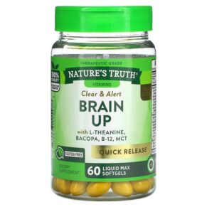 Nature's Truth Brain Up + L-Theanine Bacopa B-12 MCT 60 Liquid Max viên 840093115478